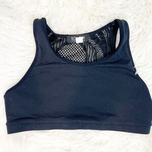 SOLOW X DANIELLA CLARKE BLACK MESH BACK SPORTS BRA WOMENS SZ LARGE